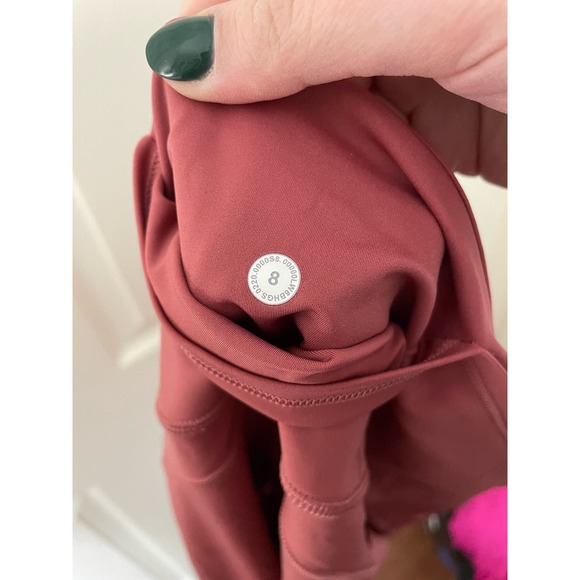 Lululemon Fast and Free Crop II 19” Leggings Cherry Tint Size 8 - Picture 6 of 6